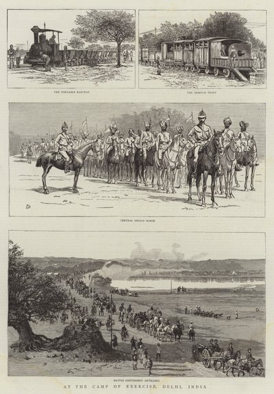 At the Camp of Exercise, Delhi, India by Frank Dadd